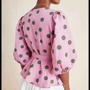 Ida puffed sleeved wrap top